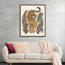  Immerse yourself in the wild, untamed elegance of this stunning artwork featuring a majestic leopard surrounded by lush foliage. Every spot and stroke is meticulously crafted to capture the essence of this magnificent creature’s grace. This print, set against a soft, neutral backdrop, promises to be a captivating centerpiece that brings a touch of the exotic into your living space. 