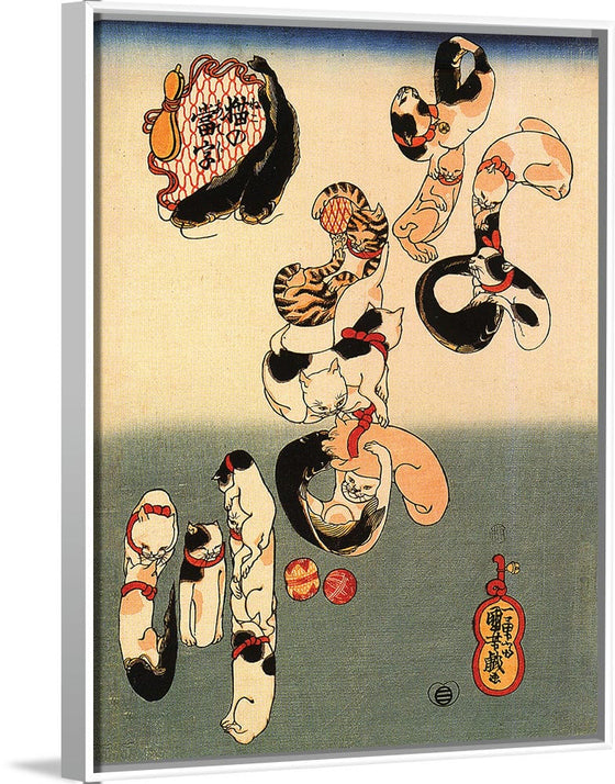“Cats Forming the Characters for Catfish“, Kuniyoshi Utagawa