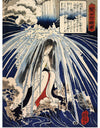 “Hatsuhana Doing Penance Under The Tonosawa Waterfall“, Kuniyoshi Utagawa