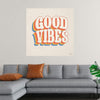 Immerse your space in the radiant energy of our “Good Vibes” art print. Each letter, painted with warm and inviting hues, dances against a minimalist backdrop, offering a visual symphony of positivity. 