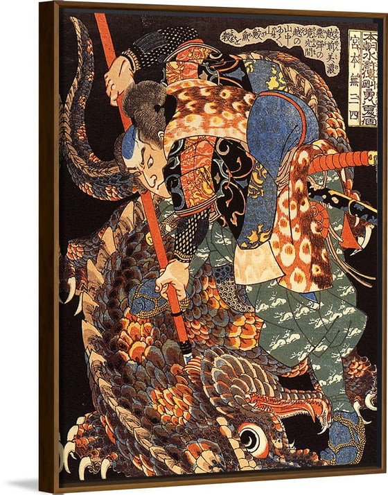 “Miyamoto Musashi Killing a Giant Nue“, Kuniyoshi Utagawa