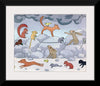 “Why the Hare Has No Tail: A Zulu Fairy Tale” comes alive in this captivating print by the celebrated artist Tom Seidmann-Freud. The intricate details and vibrant colors transport viewers into the heart of Zulu folklore, where animals, clouds, and crescent moons intertwine with cultural richness.