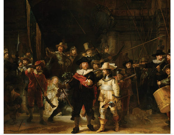 "The Company of Frans Banning Cocq and Willem van Ruytenburgh(Night Watch)(1642)", Rembrandt van Rijn