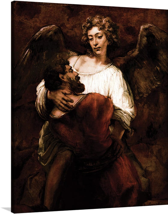 "Jacob Wrestling with the Angel(1659)", Rembrandt van Rijn