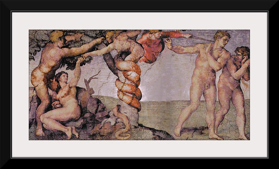 "Deckenfresko zur Schöpfungsgeschichte in der Sixtinischen Kapelle, Hauptszene: Ursünde und Vertreibung aus dem Paradies(1508-1512)", Michelangelo Buonarroti