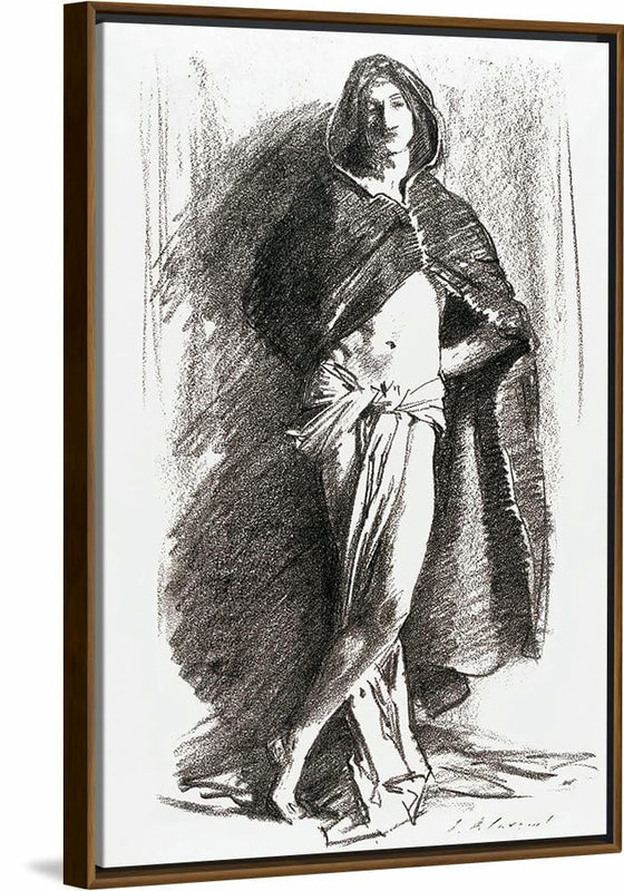 “Study Of A Young Man (Cloaked) (c. 1895)”, John Singer Sargent