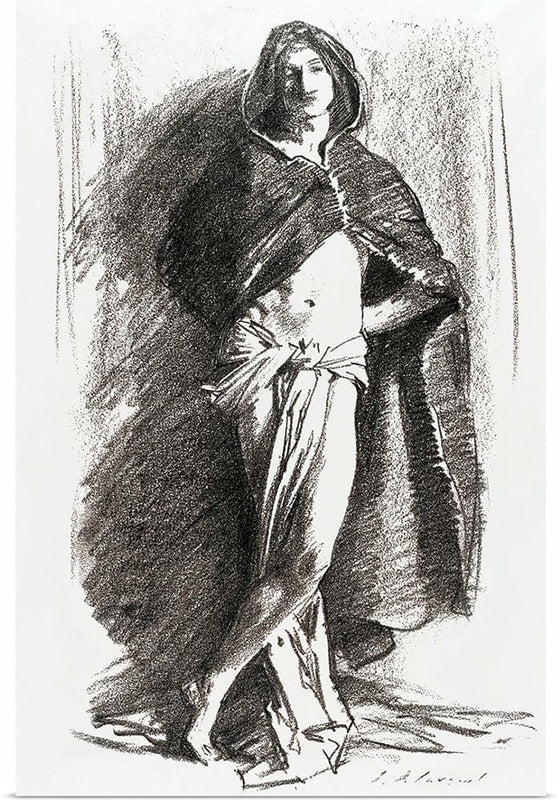 “Study Of A Young Man (Cloaked) (c. 1895)”, John Singer Sargent