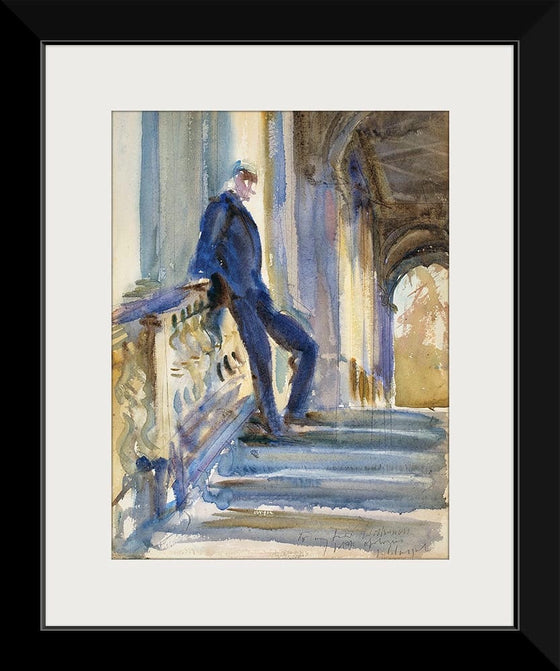 “Sir Neville Wilkinson On The Steps Of The Palladian Bridge At Wilton House (c. 1904-1905)”, John Singer Sargent