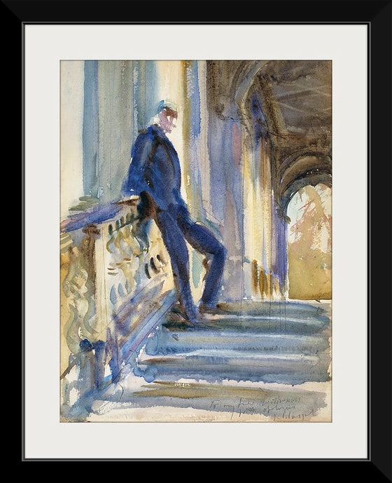 “Sir Neville Wilkinson On The Steps Of The Palladian Bridge At Wilton House (c. 1904-1905)”, John Singer Sargent