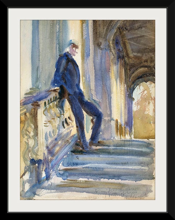 “Sir Neville Wilkinson On The Steps Of The Palladian Bridge At Wilton House (c. 1904-1905)”, John Singer Sargent