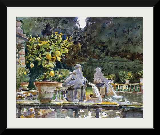 “Villa Di Marlia Lucca A Fountain (1910)”, John Singer Sargent