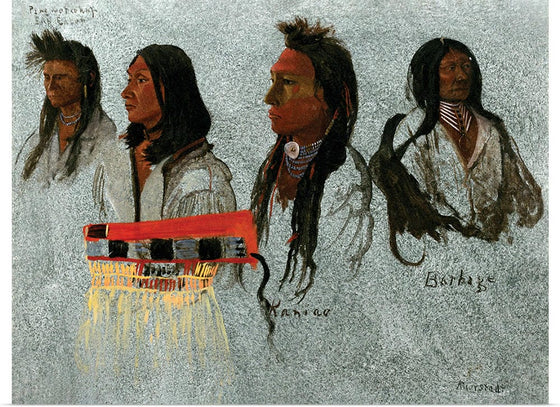 "Four Portraits of North American Indians(1859)", Albert Bierstadt