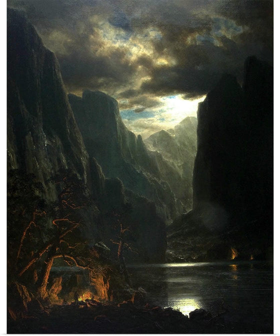 "Moonlight on the Merced(1864)", Albert Bierstadt