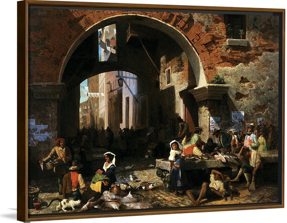 "Roman Fish Market. Arch of Octavius(1858)", Albert Bierstadt