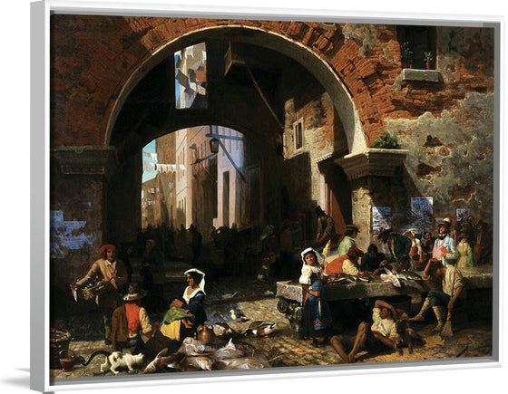 "Roman Fish Market. Arch of Octavius(1858)", Albert Bierstadt