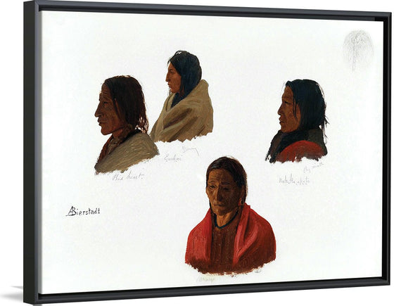 "Studies of Indian Chiefs Made at Fort Laramie(c.1859)", Albert Bierstadt