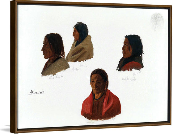 "Studies of Indian Chiefs Made at Fort Laramie(c.1859)", Albert Bierstadt