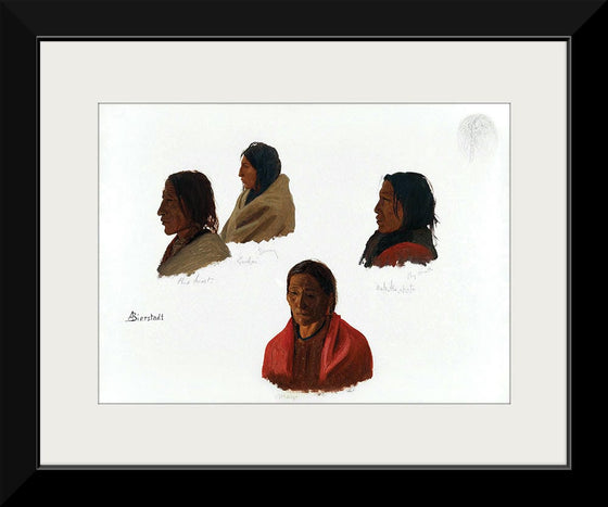 "Studies of Indian Chiefs Made at Fort Laramie(c.1859)", Albert Bierstadt