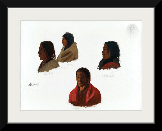 "Studies of Indian Chiefs Made at Fort Laramie(c.1859)", Albert Bierstadt