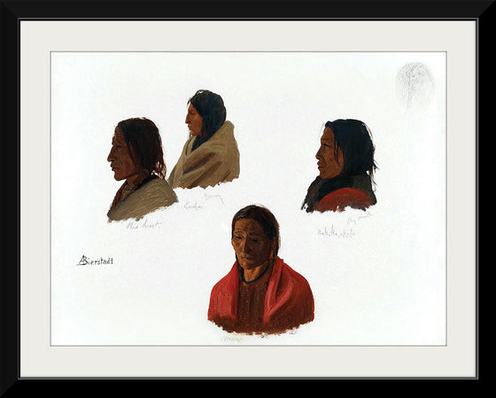 "Studies of Indian Chiefs Made at Fort Laramie(c.1859)", Albert Bierstadt