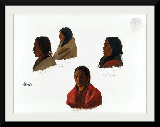 "Studies of Indian Chiefs Made at Fort Laramie(c.1859)", Albert Bierstadt