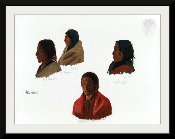 "Studies of Indian Chiefs Made at Fort Laramie(c.1859)", Albert Bierstadt