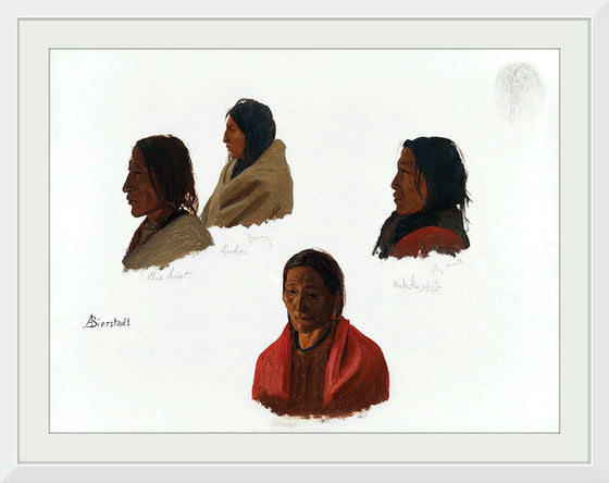 "Studies of Indian Chiefs Made at Fort Laramie(c.1859)", Albert Bierstadt