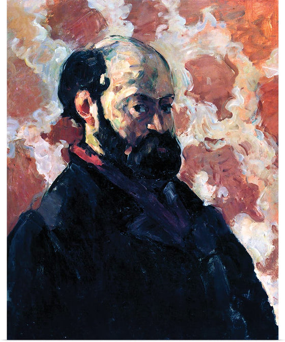 "Self-portrait in front of a pink background", Paul Cezanne