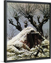 "Snowy cottage (Cottage in the snow)(1827)", Caspar David Friedrich