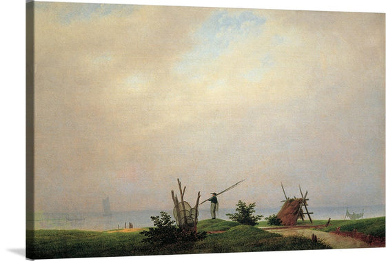 "Seashore with fisherman(1807)", Caspar David Friedrich