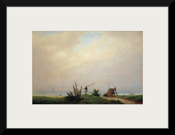 "Seashore with fisherman(1807)", Caspar David Friedrich