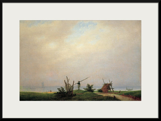 "Seashore with fisherman(1807)", Caspar David Friedrich