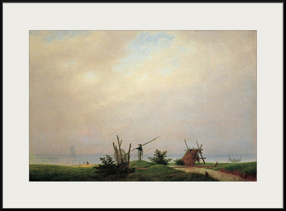 "Seashore with fisherman(1807)", Caspar David Friedrich