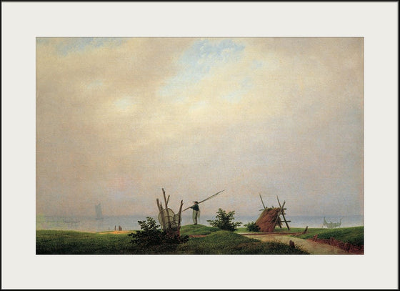 "Seashore with fisherman(1807)", Caspar David Friedrich