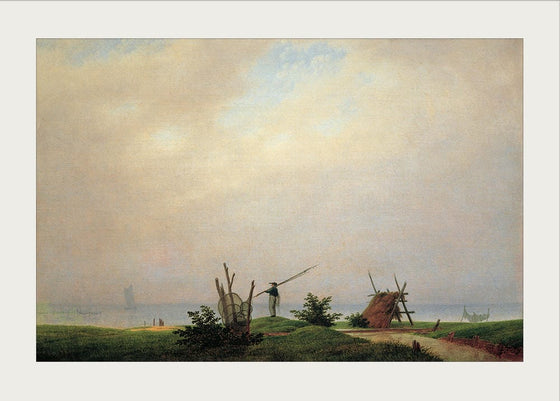 "Seashore with fisherman(1807)", Caspar David Friedrich