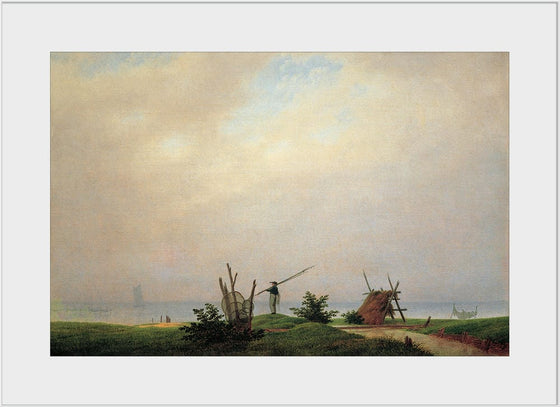 "Seashore with fisherman(1807)", Caspar David Friedrich