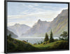 "Landscape With Mountain Lake, Morning(1823-1835)", Caspar David Friedrich