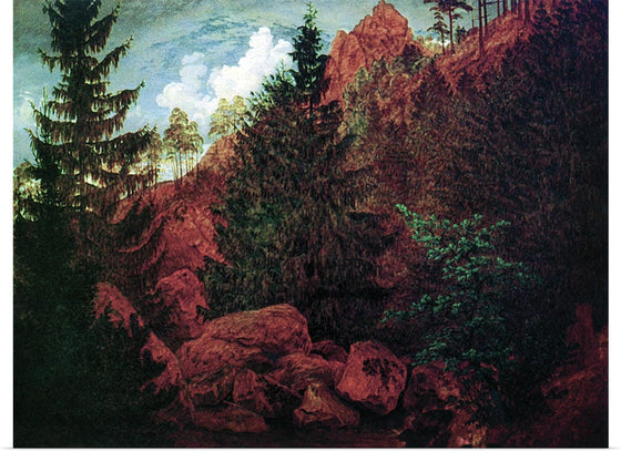 "Rocks in the Harz mountain(1811)", Caspar David Friedrich
