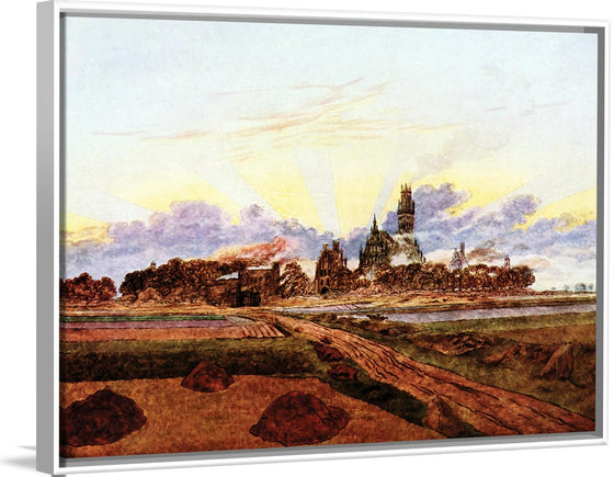 "Neubrandenburg in Flames(1835)", Caspar David Friedrich