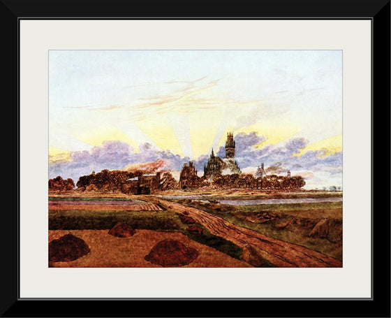 "Neubrandenburg in Flames(1835)", Caspar David Friedrich