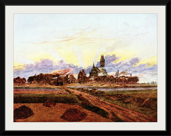 "Neubrandenburg in Flames(1835)", Caspar David Friedrich