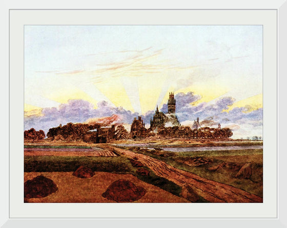 "Neubrandenburg in Flames(1835)", Caspar David Friedrich