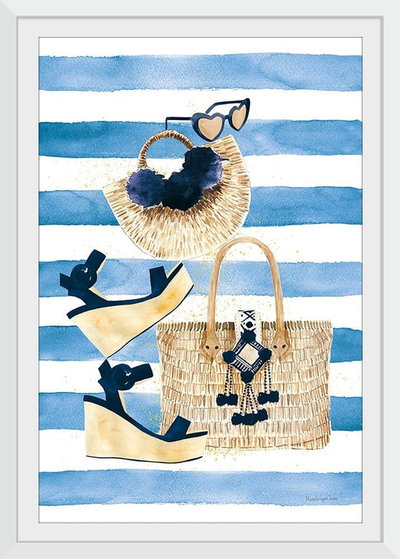 “Beach Glam I Navy on Stripes“, Mercedes Lopez Charro