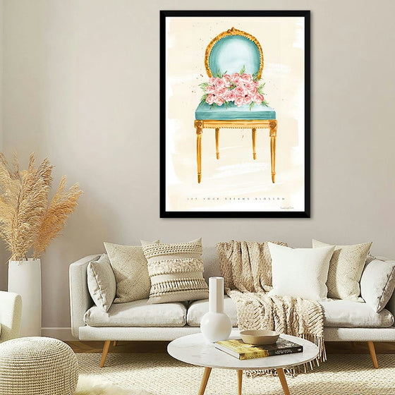 Transform your space with the chic elegance of “Sitting Pretty II” by Mercedes Lopez Charro. This stunning artwork features a stylish chair adorned with vibrant, intricate patterns, exuding a sense of luxury and sophistication. The meticulous detailing and rich color palette make it a perfect centerpiece for any room, adding a touch of modern glamour.