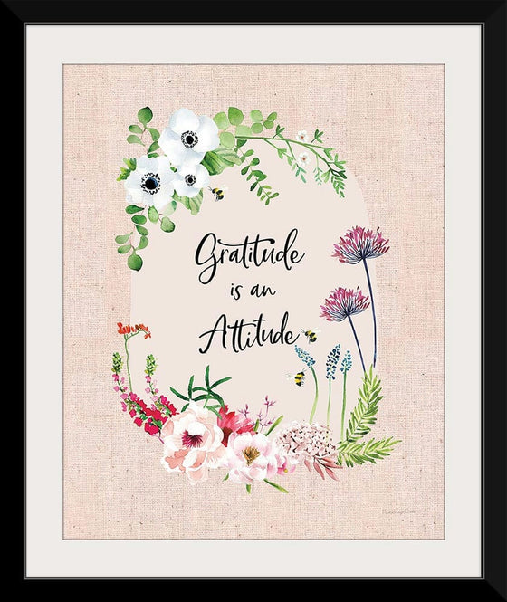 “Gratitude Flowers II Linen“, Mercedes Lopez Charro