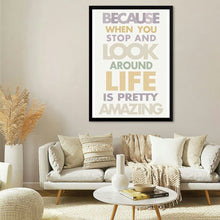  Mercedes Lopez Charro's "Life is Amazing II Pastel" is an uplifting and inspiring message that reminds us to appreciate the beauty and wonder of everyday life. The pastel colors and bold typography create a visually striking composition that is both eye-catching and thought-provoking. This motivational print is perfect for adding a touch of positivity to any space and serves as a daily reminder to slow down, take a breath, and embrace the amazing things around us.