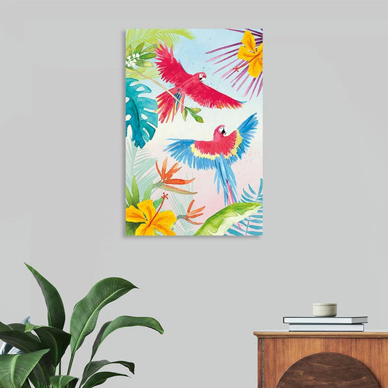 “Parrots and Palms I“, Mercedes Lopez Charro