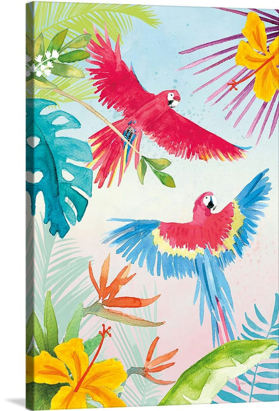 “Parrots and Palms I“, Mercedes Lopez Charro