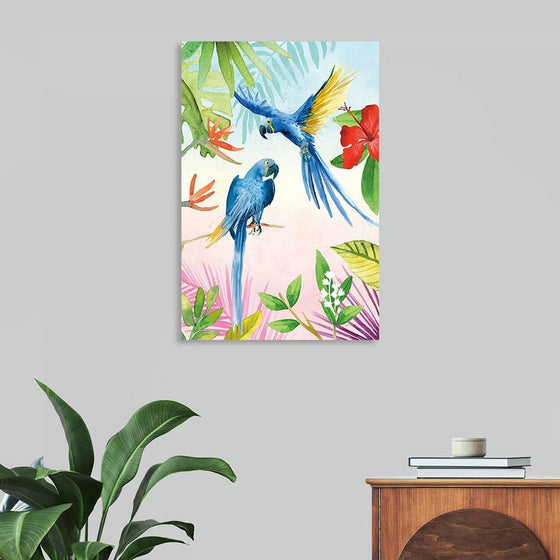 “Parrots and Palms II“, Mercedes Lopez Charro