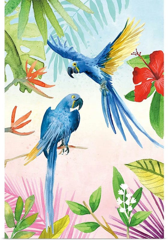 “Parrots and Palms II“, Mercedes Lopez Charro